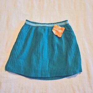 Gymboree girls size 4 pleated lined skirt, elastic waist, medium teal, NWT